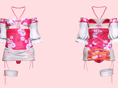 Noi - Pink Paradise Asian Beach Beauty 3D Модель