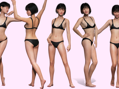 Noi - Pink Paradise Asian Beach Beauty 3D Модель