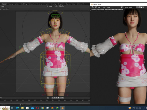 Noi - Pink Paradise Asian Beach Beauty 3D Модель