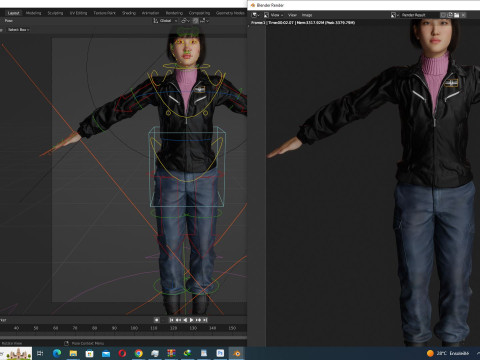 Noi - City Blooms Stylish Asian Fashion Modello 3D
