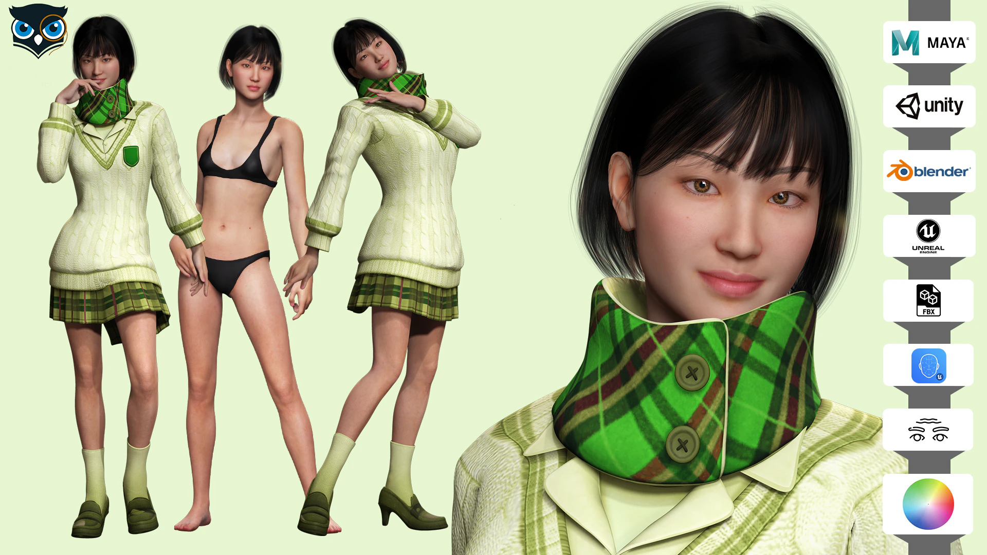 Noi - Asian Harmony Weaver 3D Model .c4d .max .obj .3ds .fbx .stl .blend 