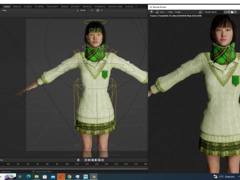 Noi - Asian Harmony Weaver 3D Model