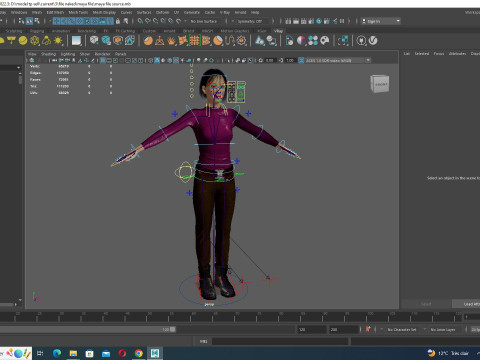 Noi - Kecantikan Asia Musim Gugur yang Cantik Dalam Warna Ungu Dan Coklat Model 3D
