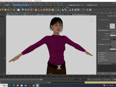 Noi - Kecantikan Asia Musim Gugur yang Cantik Dalam Warna Ungu Dan Coklat Model 3D