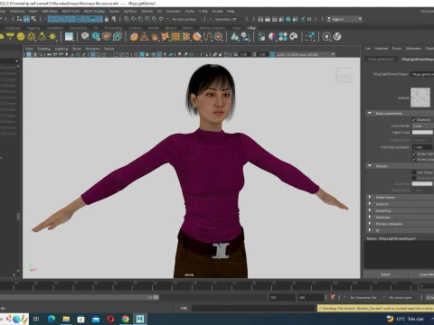 Noi - Autumn Chic Asian Bueauty In Purple And Brown 3D Model