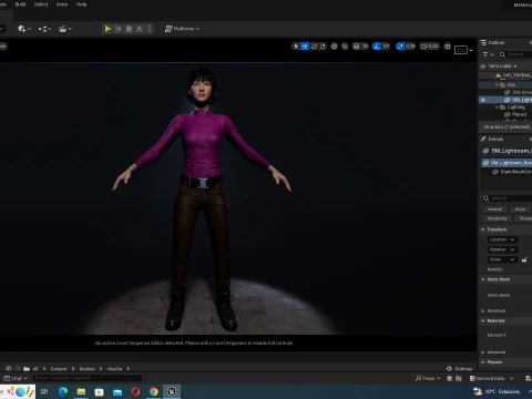Noi - Autumn Chic Asian Bueauty In Purple And Brown 3D Model
