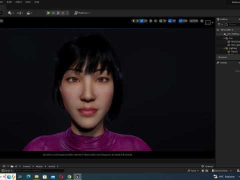 Noi - Kecantikan Asia Musim Gugur yang Cantik Dalam Warna Ungu Dan Coklat Model 3D