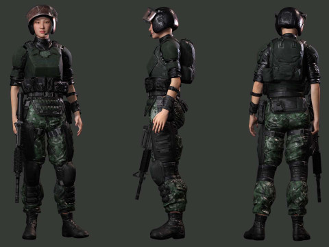 Noi - Asian Strength in Military Attire 3Dモデル
