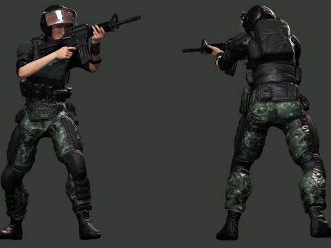Noi - Asian Strength in Military Attire 3Dモデル