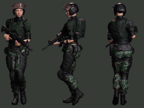 Noi - Asian Strength in Military Attire 3Dモデル
