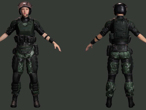 Noi - Asian Strength in Military Attire 3Dモデル