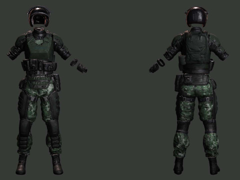 Noi - Asian Strength in Military Attire 3Dモデル