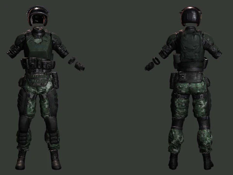 Noi - Asian Strength in Military Attire 3D Model
