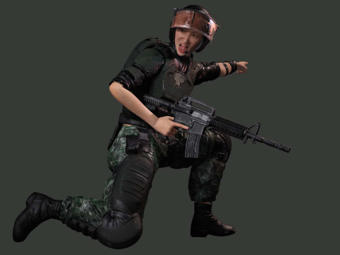 Noi - Asian Strength in Military Attire 3Dモデル