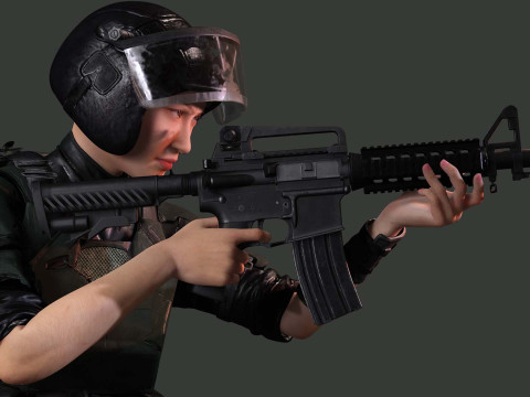 Noi - Asian Strength in Military Attire 3Dモデル