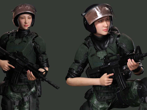 Noi - Asian Strength in Military Attire 3D Model