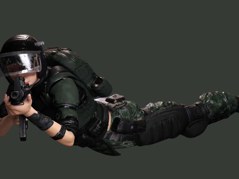 Noi - Asian Strength in Military Attire 3D Model
