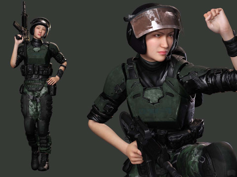 Noi - Asian Strength in Military Attire 3Dモデル