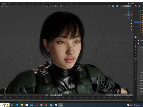 Noi - Asian Strength in Military Attire 3D Model