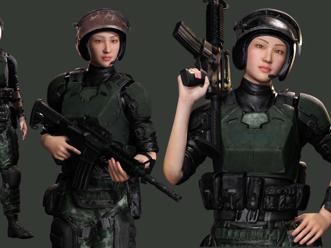 Noi - Asian Strength in Military Attire 3Dモデル