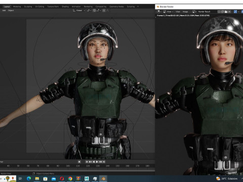 Noi - Asian Strength in Military Attire 3Dモデル