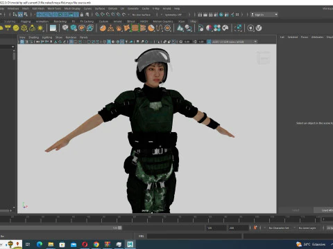 Noi - Asian Strength in Military Attire 3D Model