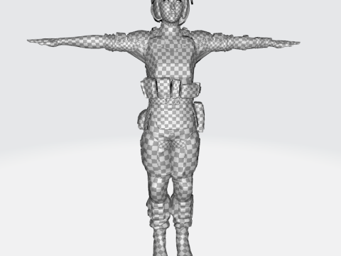 Noi - Asian Strength in Military Attire 3Dモデル