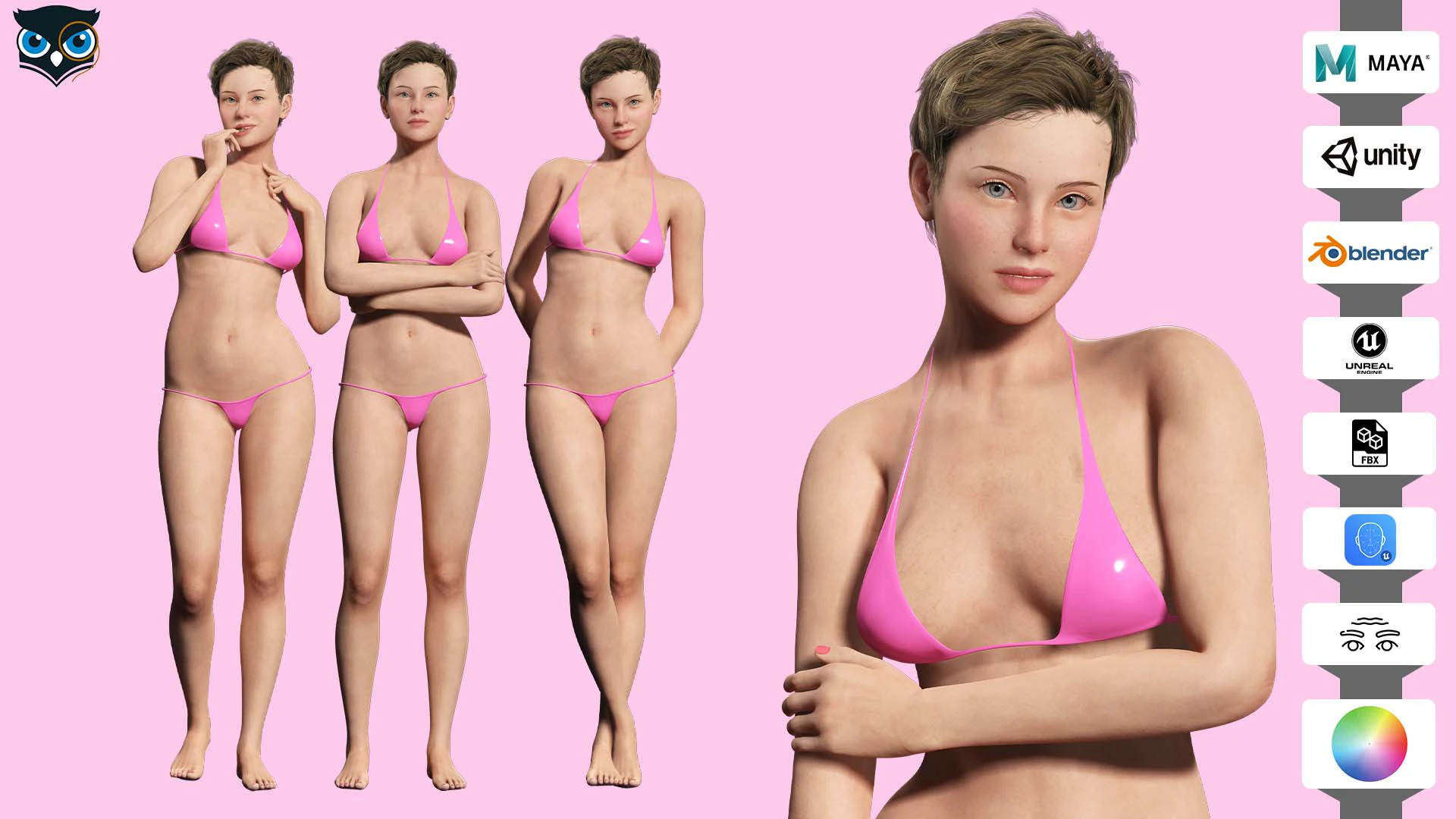 Amelia - Perfect Base Shape V3 3D Model .c4d .max .obj .3ds .fbx .stl .blend 