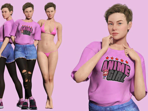 अमेलिया पिंक ब्लिस - युवा ठाठ 3D मॉडल