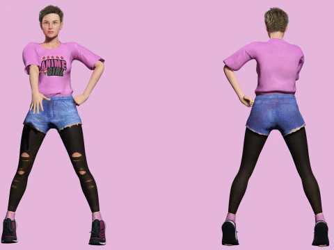 Amelia Pink Bliss - Young Chic 3D Model