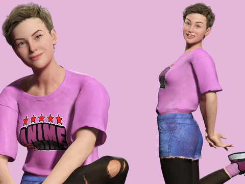Amelia Pink Bliss - Young Chic 3D Model