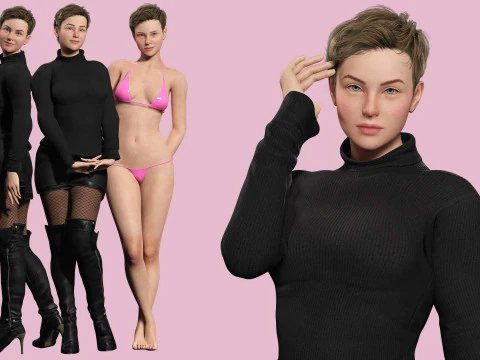 Amelia - Noir &Eacute;l&eacute;gance Minuit Modèle 3D