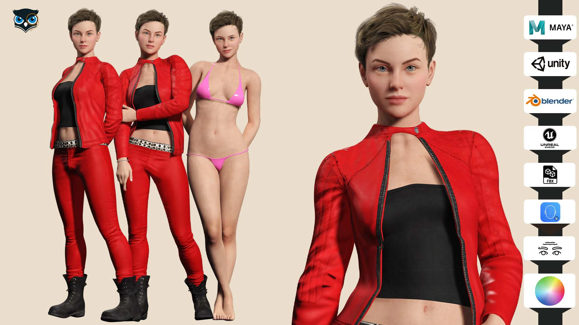 Amelia - Scarlet Allure Red Heat 3D Model .c4d .max .obj .3ds .fbx .stl .blend 