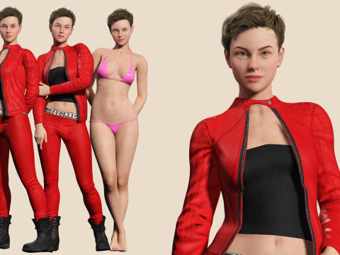 Amelia - Scarlet Allure Red Heat 3Dモデル