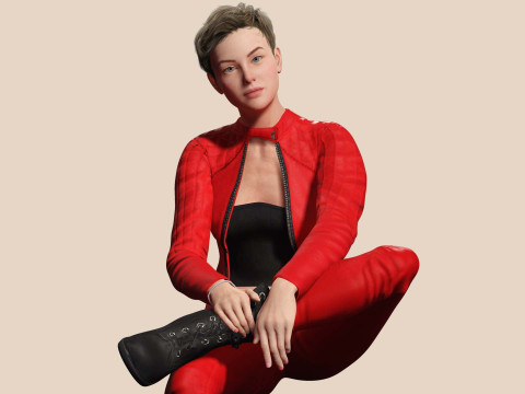 Amelia - Scarlet Allure Red Heat Model 3D