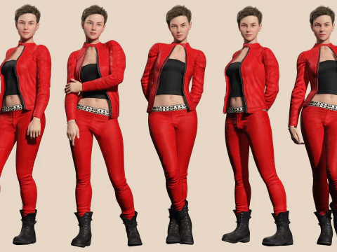 Amelia - Scarlet Allure Red Heat 3D Model