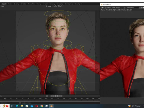 Amelia - Scarlet Allure Red Heat 3D Model