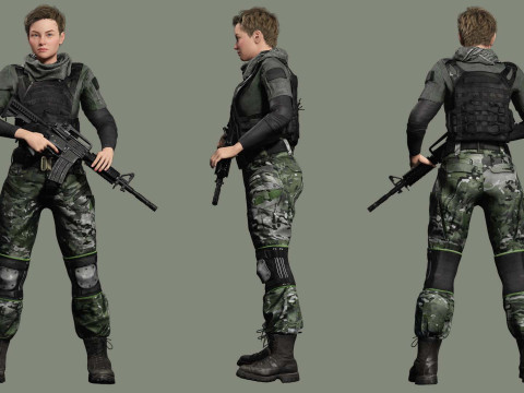 Amelia - Military Muse Command In Style 3D 模型