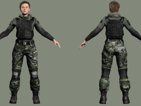 Amelia - Military Muse Command In Style 3D 模型
