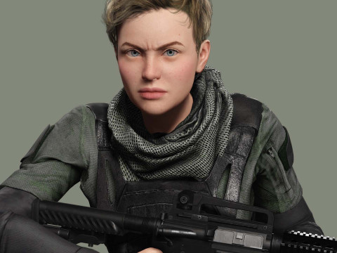 Amelia - Military Muse Command In Style 3D 模型