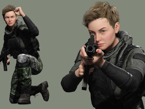 Amelia - Military Muse Command In Style 3D 模型