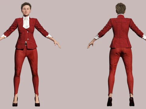Amelia - Chic Blend Red And white 3D Model