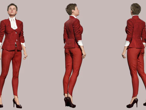 Amelia - Chic Blend Red And white 3D Model