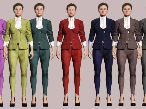 Amelia - Chic Blend Red And white 3D Model