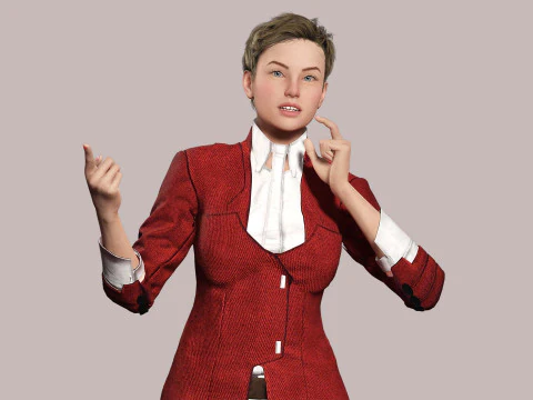 Amelia - Chic Blend Red And white 3D Model