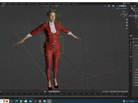 Amelia - Chic Blend Red And white 3D Model