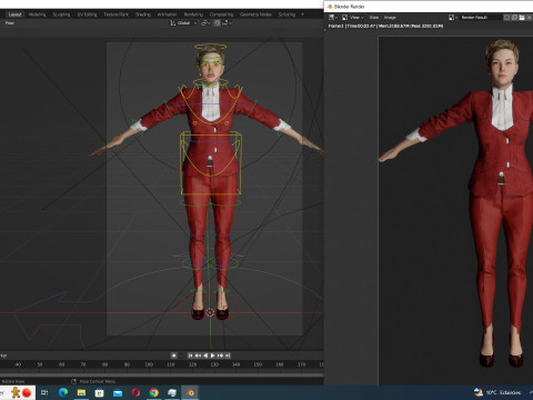 Amelia - Chic Blend Red And white 3D-Modell