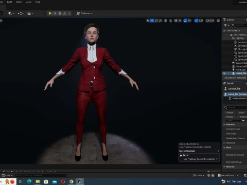 Amelia - Chic Blend Red And white 3D Model