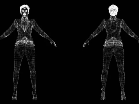 Amelia - Chic Blend Red And white 3D Model