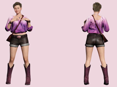 Amelia - Boho Gypsy Chic 3D Model